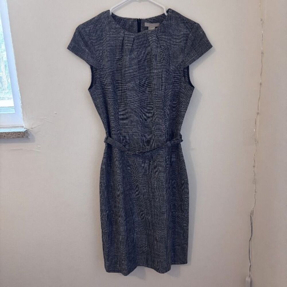 Gray Plaid Office Dress